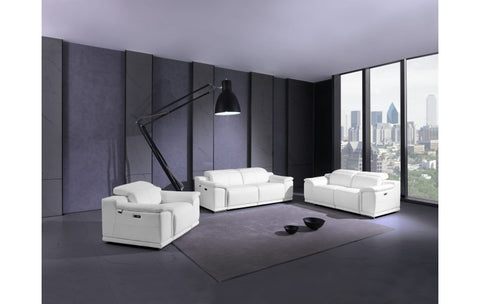 9762 DivanItalia White Power Reclining Sofa Set – Top Grain Italian LeatherModel:  9762-WHITE