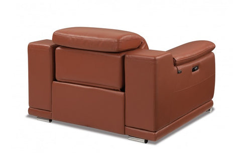 9762 DivanItalia Camel Power Reclining Chair – Top Grain Italian LeatherModel:  9762-CAMEL-CH
