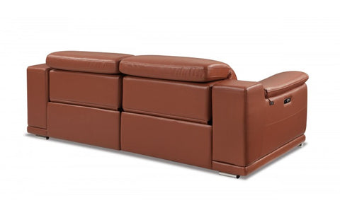 9762 DivanItalia Camel Power Reclining Sofa – Top Grain Italian LeatherModel:  9762-CAMEL-S