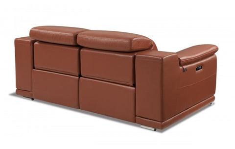 9762 DivanItalia Camel Power Reclining Sofa and Loveseat Set – Top Grain Italian LeatherModel:  9762-CAMEL-2PC