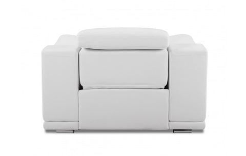 9762 DivanItalia White Power Reclining Chair – Top Grain Italian LeatherModel:  9762-WHITE-CH