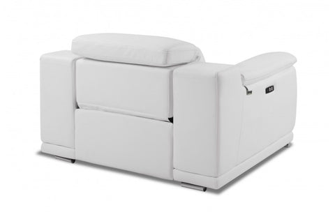 9762 DivanItalia White Power Reclining Chair – Top Grain Italian LeatherModel:  9762-WHITE-CH