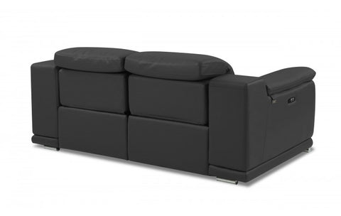 9762 DivanItalia Dark Gray Power Reclining Sofa and Loveseat Set – Top Grain Italian LeatherModel:  9762-DARK_GRAY-2PC