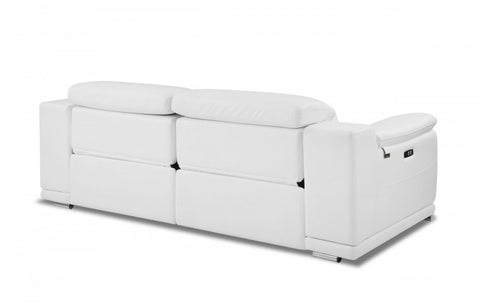 9762 DivanItalia White Power Reclining Sofa – Top Grain Italian LeatherModel:  9762-WHITE-S