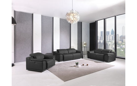 9762 DivanItalia Dark Gray Power Reclining Sofa Set – Top Grain Italian LeatherModel:  9762-DARK_GRAY