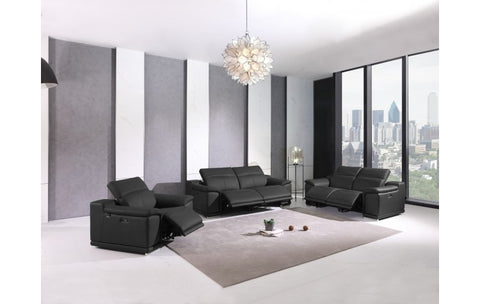 903 DivanItalia Dark Gray Sofa and Loveseat Set – Top Grain Italian LeatherModel:  903-DARK_GRAY-2PC
