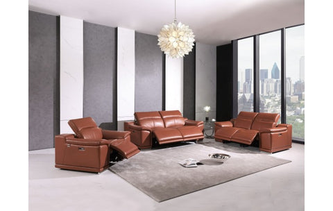 9762 DivanItalia Camel Power Reclining Sofa – Top Grain Italian LeatherModel:  9762-CAMEL-S