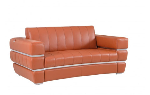 904 DivanItalia Camel Sofa and Loveseat Set – Top Grain Italian LeatherModel:  904-CAMEL-2PC