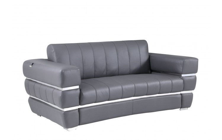 904 DivanItalia Dark Gray Loveseat – Top Grain Italian LeatherModel:  904-DK_GRAY-L