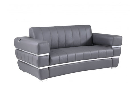 904 DivanItalia Dark Gray Sofa and Loveseat Set – Top Grain Italian LeatherModel:  904-DK_GRAY-2PC