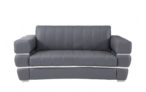 904 DivanItalia Dark Gray Sofa and Loveseat Set – Top Grain Italian LeatherModel:  904-DK_GRAY-2PC