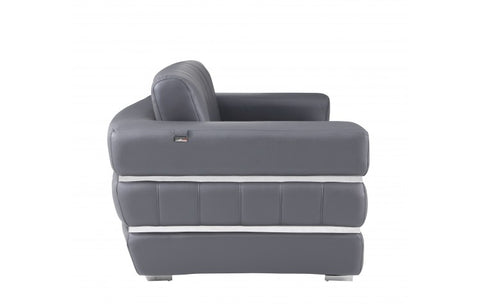 904 DivanItalia Dark Gray Loveseat – Top Grain Italian LeatherModel:  904-DK_GRAY-L