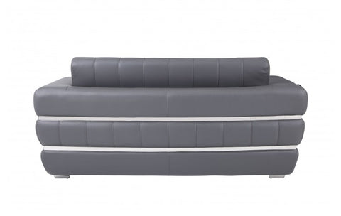 904 DivanItalia Dark Gray Sofa and Loveseat Set – Top Grain Italian LeatherModel:  904-DK_GRAY-2PC
