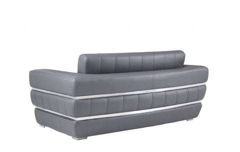 904 DivanItalia Dark Gray Sofa and Loveseat Set – Top Grain Italian LeatherModel:  904-DK_GRAY-2PC