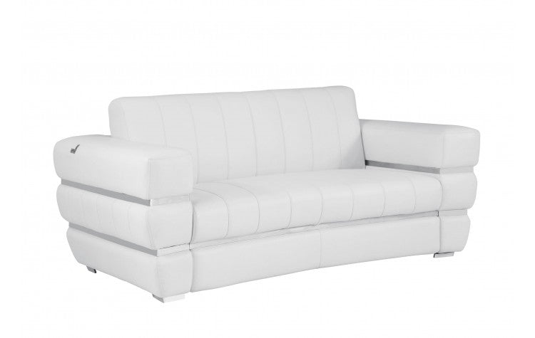 904 DivanItalia White Loveseat – Top Grain Italian LeatherModel:  904-WHITE-L