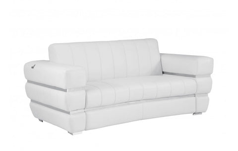 904 DivanItalia White Loveseat – Top Grain Italian LeatherModel:  904-WHITE-L