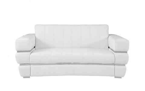 904 DivanItalia White Sofa and Loveseat Set – Top Grain Italian LeatherModel:  904-WHITE-2PC