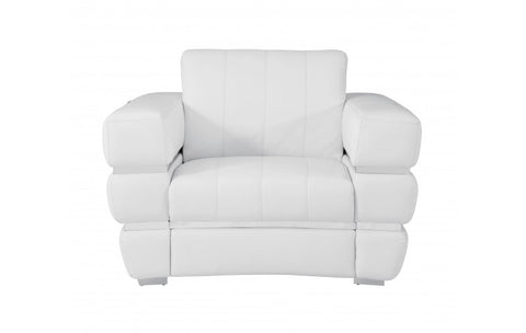 904 DivanItalia White Chair – Top Grain Italian LeatherModel:  904-WHITE-CH