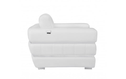 904 DivanItalia White Chair – Top Grain Italian LeatherModel:  904-WHITE-CH