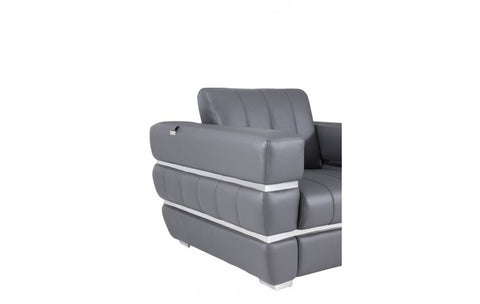 904 DivanItalia Dark Gray Chair – Top Grain Italian LeatherModel:  904-DK_GRAY-CH