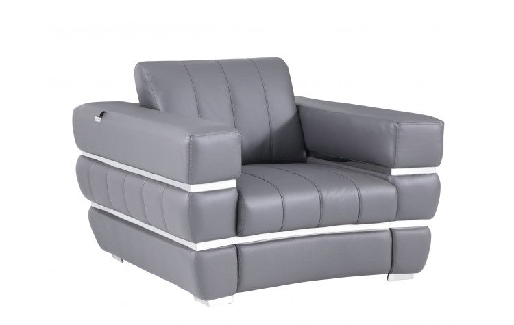 904 DivanItalia Dark Gray Chair – Top Grain Italian LeatherModel:  904-DK_GRAY-CH