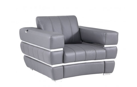 904 DivanItalia Dark Gray Chair – Top Grain Italian LeatherModel:  904-DK_GRAY-CH