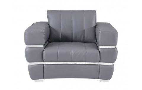 904 DivanItalia Dark Gray Chair – Top Grain Italian LeatherModel:  904-DK_GRAY-CH