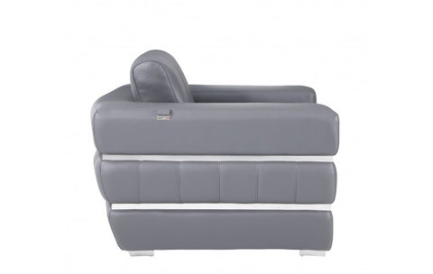 904 DivanItalia Dark Gray Chair – Top Grain Italian LeatherModel:  904-DK_GRAY-CH