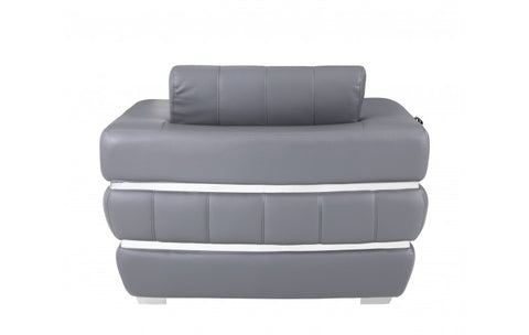 904 DivanItalia Dark Gray Chair – Top Grain Italian LeatherModel:  904-DK_GRAY-CH