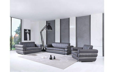 904 DivanItalia Dark Gray Sofa Set – Top Grain Italian LeatherModel:  904-DK_GRAY