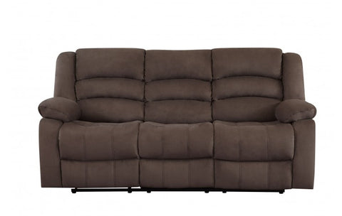 9824 Brown Microfiber Fabric Reclining SofaModel:  9824-BROWN-S