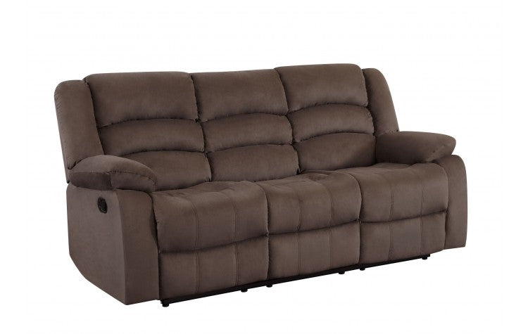 9824 Brown Microfiber Fabric Reclining SofaModel:  9824-BROWN-S