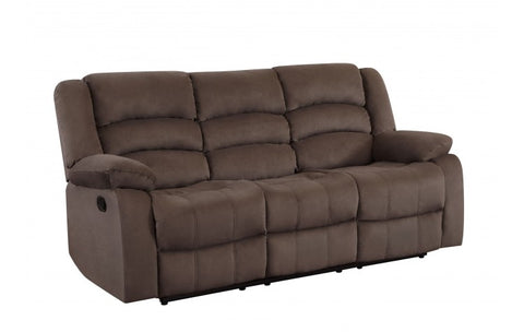 9824 Brown Microfiber Fabric Reclining SofaModel:  9824-BROWN-S