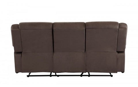 9824 Brown Microfiber Fabric Reclining SofaModel:  9824-BROWN-S