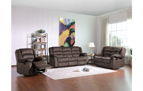9824 Brown Microfiber Fabric Reclining Sofa SetModel:  9824-BROWN