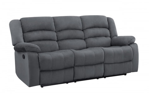 9824 Gray Microfiber Fabric Reclining SofaModel:  9824-GRAY-S