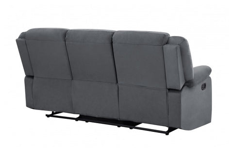9824 Gray Microfiber Fabric Reclining SofaModel:  9824-GRAY-S