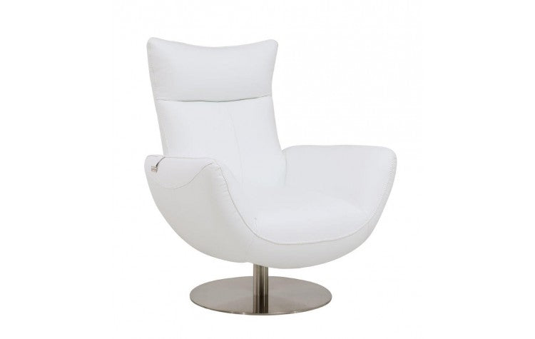 C74 DivanItalia White Lounge Chair – Top Grain Italian LeatherModel:  C74-WHITE-CH