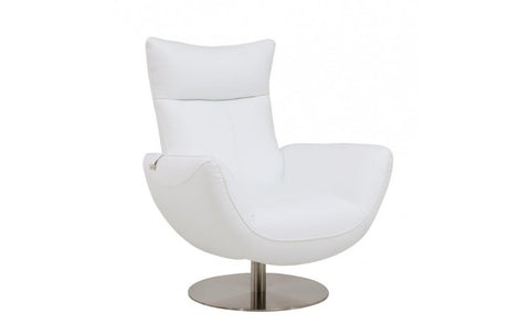 C74 DivanItalia White Lounge Chair – Top Grain Italian LeatherModel:  C74-WHITE-CH
