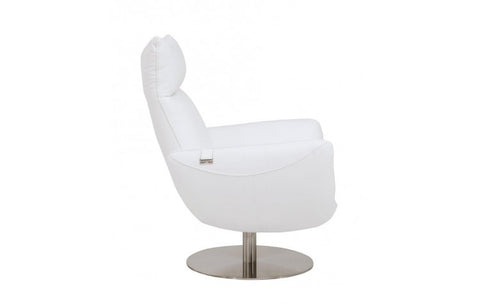 C74 DivanItalia White Lounge Chair – Top Grain Italian LeatherModel:  C74-WHITE-CH