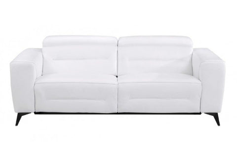 989 DivanItalia White Top Grain Italian Leather Sofa with Power ReclinersModel:  989-WHITE-S