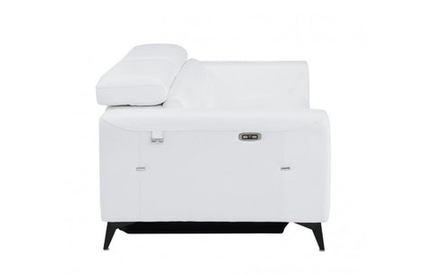 989 DivanItalia White Top Grain Italian Leather Sofa with Power ReclinersModel:  989-WHITE-S
