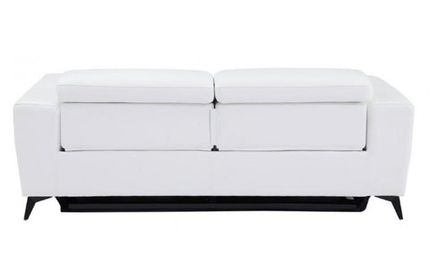989 DivanItalia White Top Grain Italian Leather Sofa with Power ReclinersModel:  989-WHITE-S