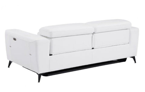 989 DivanItalia White Top Grain Italian Leather Sofa with Power ReclinersModel:  989-WHITE-S