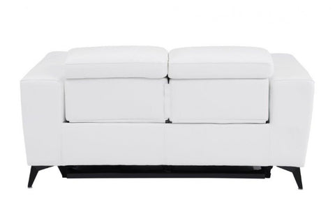 989 DivanItalia White Top Grain Italian Leather Loveseat with Power ReclinersModel:  989-WHITE-L
