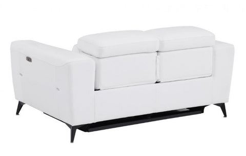 989 DivanItalia White Top Grain Italian Leather Loveseat with Power ReclinersModel:  989-WHITE-L