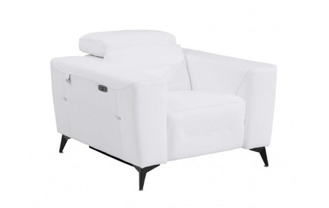 989 DivanItalia White Top Grain Italian Leather Power Reclining ChairModel:  989-WHITE-CH