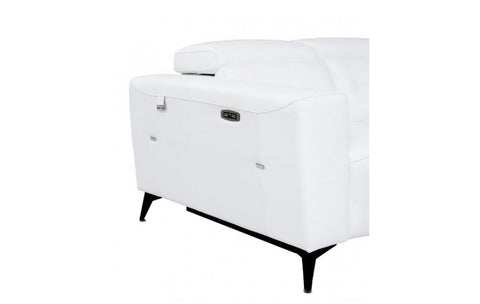 989 DivanItalia White Top Grain Italian Leather Sofa with Power ReclinersModel:  989-WHITE-S