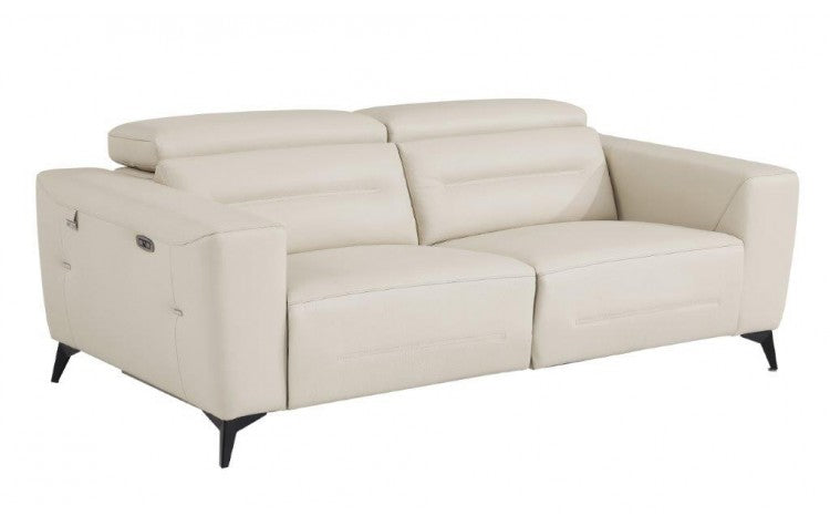 989 DivanItalia Beige Top Grain Italian Leather Sofa with Power ReclinersModel:  989-BEIGE-S