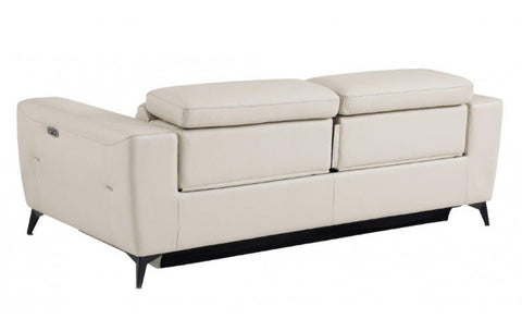 989 DivanItalia Beige Top Grain Italian Leather Sofa with Power ReclinersModel:  989-BEIGE-S